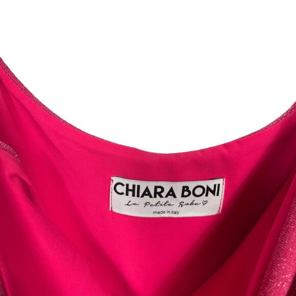 Chiara Boni La Petite Robe Bow Dress Size 40 US 4 Pink Shimmer Barbie Hotaru - Picture 5 of 10